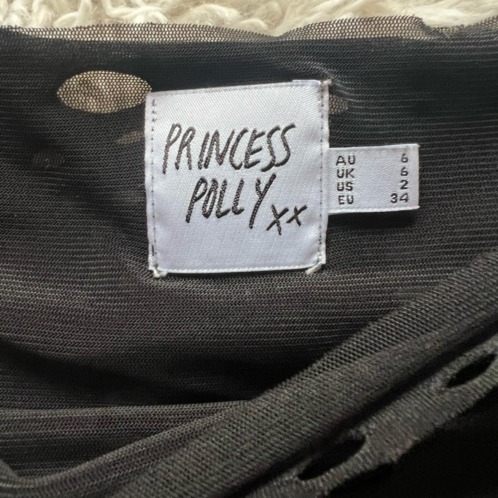 NWOT Black Princess Polly Mesh Long Sleeve - Picture 3 of 7